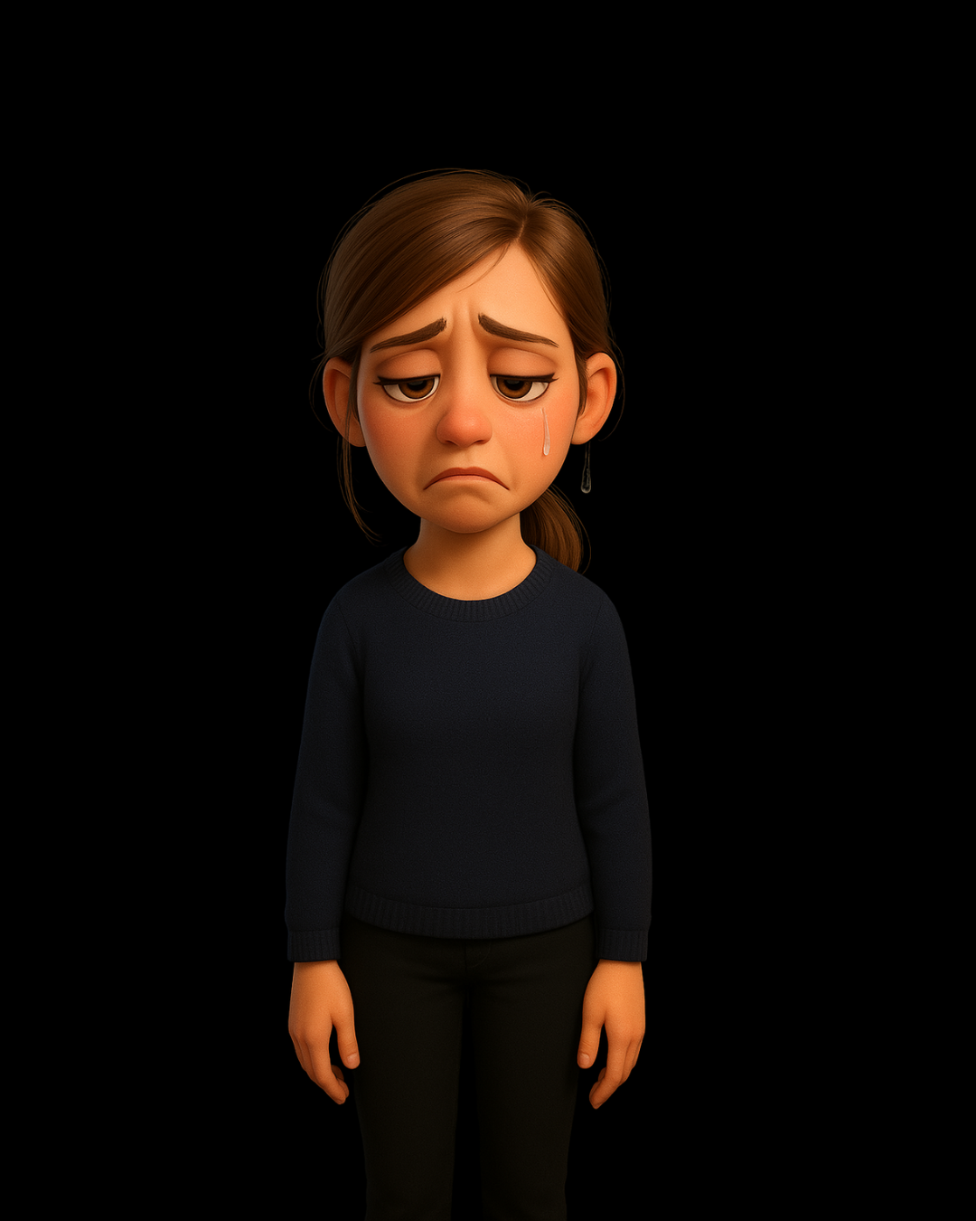 sad woman cartoon