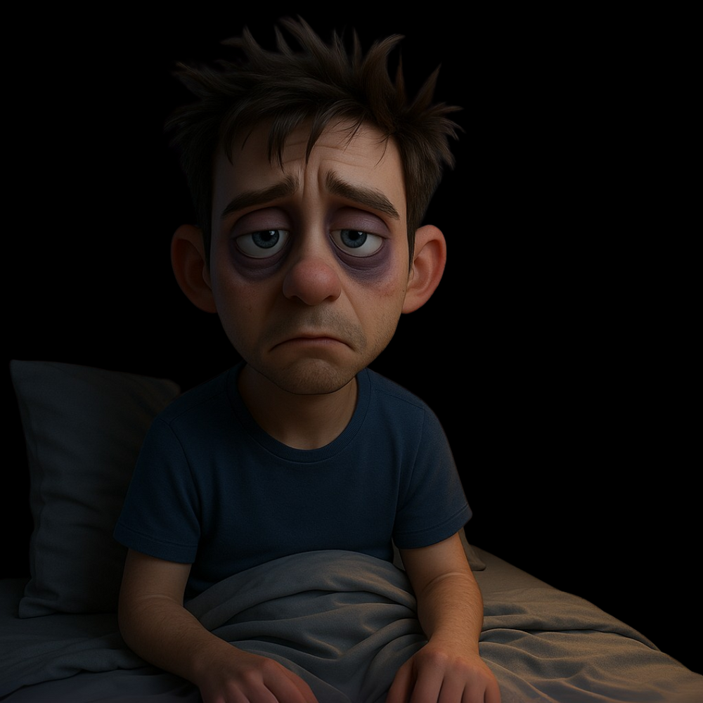 man with insomnia cartoon